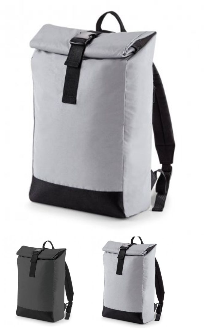 BG138 BagBase Reflective Roll-Top Backpack